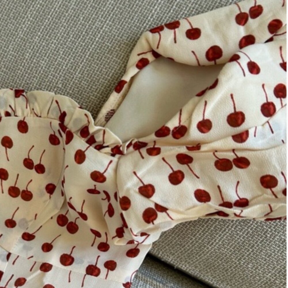 Reformation Davonne Mini Dress Sz6 Cherry Pudding Causal Party Summer - Picture 8 of 10